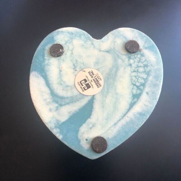 Vintage Heart Shaped Ceramic Trinket Box - Picture 8 of 9